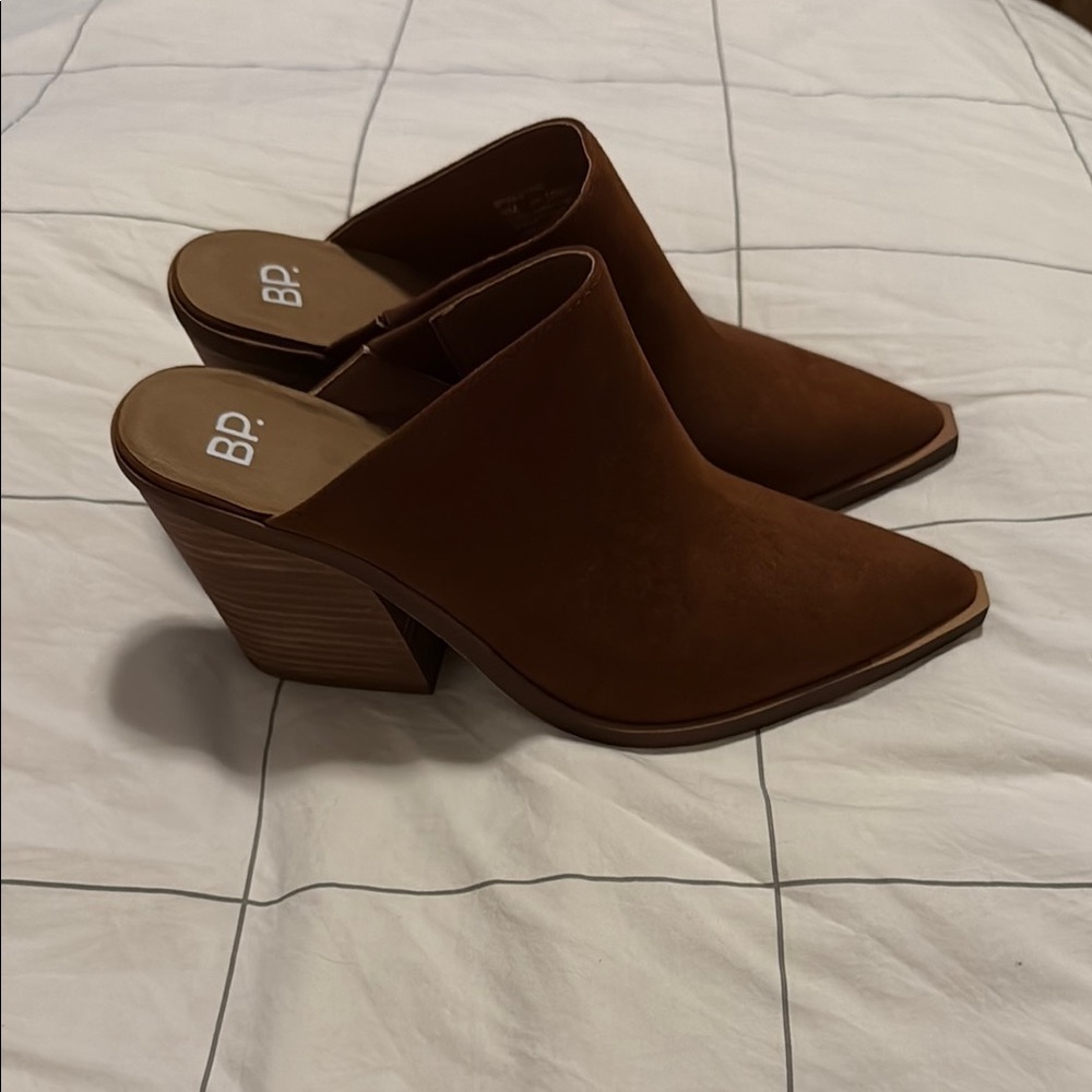 bp Brown Suede Mules with Pointed Toe Size 8 - Picture 3 of 6